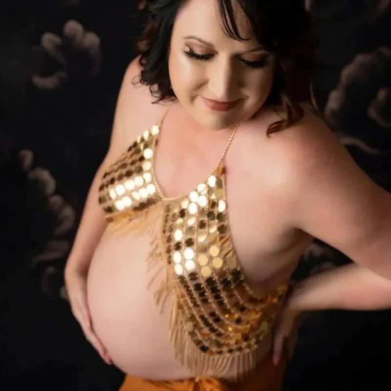 Maternity/Boudoir Body Jewelry Pregnancy Dresses for Photo Shoot Pregnancy Vest T-shirt Sexy Llingeries
